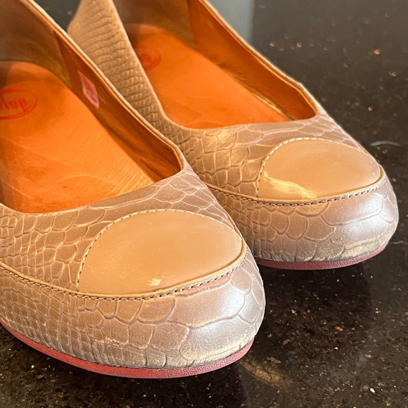 FitFlop, very good condition, animal print Brown Leather Slip-on Ballet flat - Picture 8 of 16